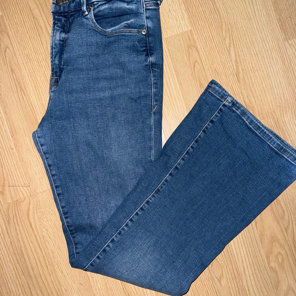 Good American Dark Blue Flare Jeans